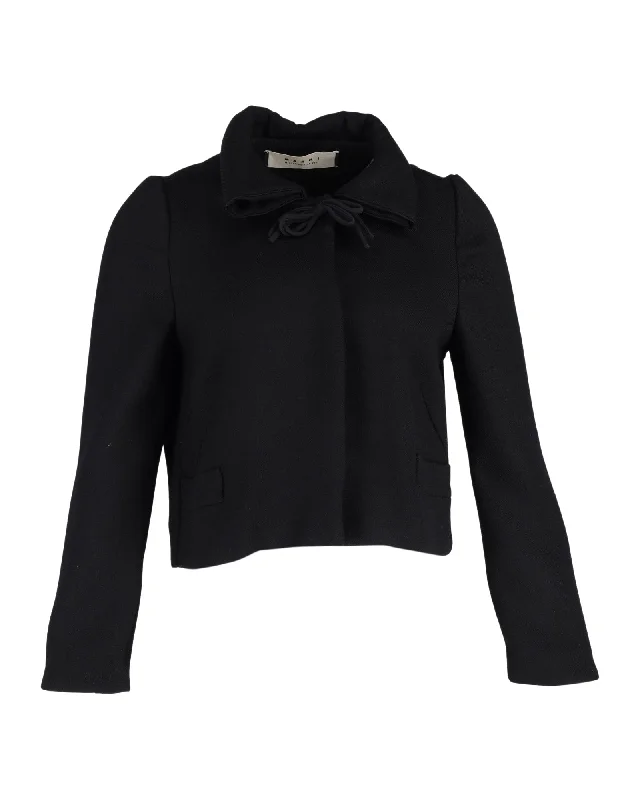 High-End Fashion, Low-End Prices – Sale Happening Now Marni Cropped Jacket in Black Wool