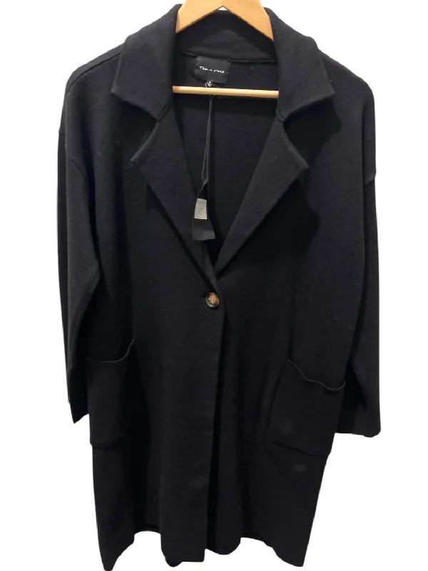 Stylish Women's Garments Women's Wide Collar Coat In Black