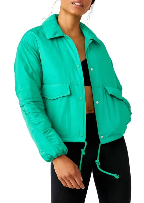 Women's Everyday Apparel Off The Bleachers Coaches Jacket In Lucky Charm