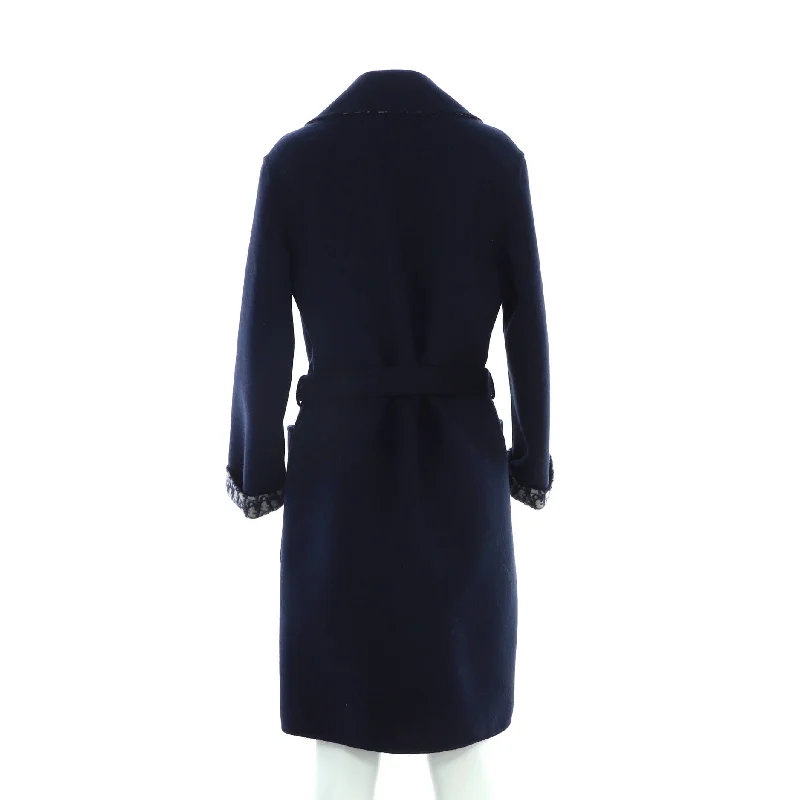 Chic Clothing For Women Women's Double-Sided Belted Long Coat Oblique Wool