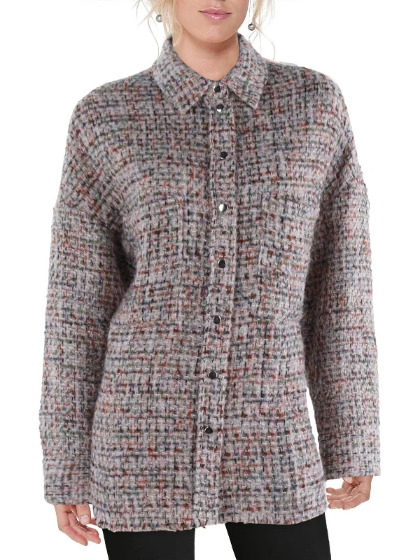 Casual Apparel For Women Womens Tweed Lightweight Shirt Jacket