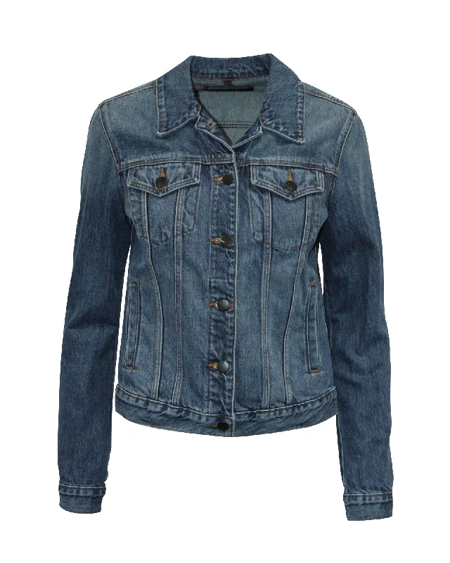 Women's Travel Outfit Set J Brand Jacket in Blue Cotton Denim