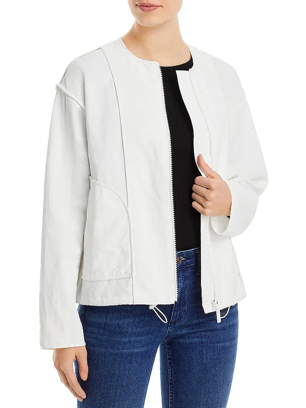 Women's High-Fashion Apparel Womens Lightweight Inside Out Seamed Bomber Jacket