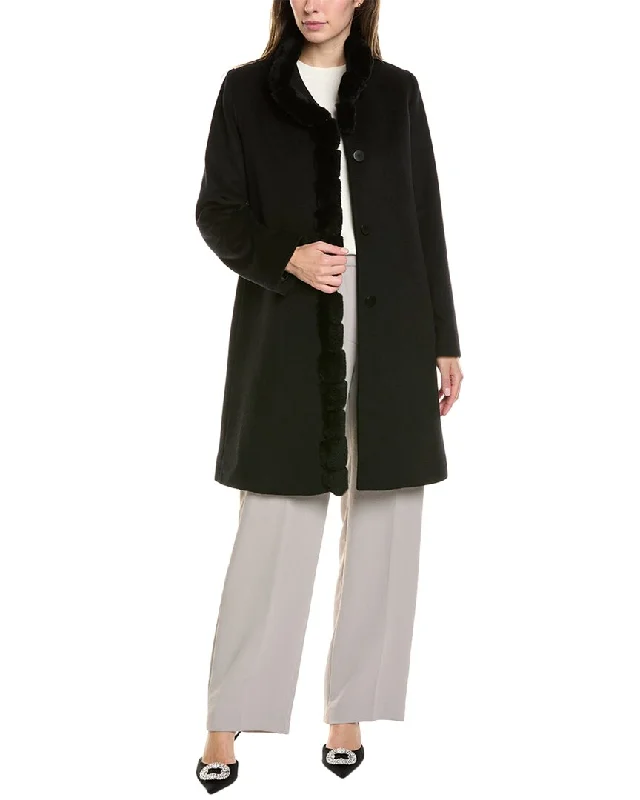 Women's Clothing With Trendy Designs FLEURETTE Long Wool-Blend Coat