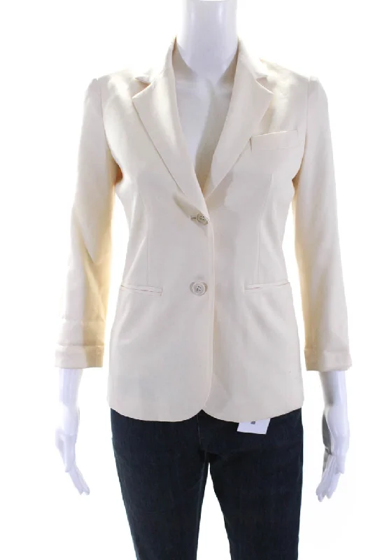 Women's Transitional Apparel The Row Womens Button Down Suit Jacket White