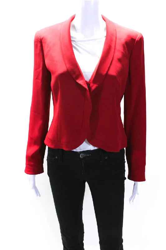 Dress In Style With Our Special Clothing Promotions Armani Collezioni Womens Lined Shawl Collar Button Down Jacket Red