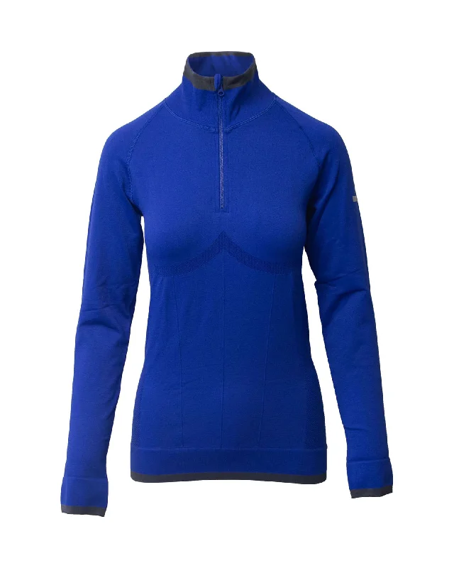 Fashionable Women's Clothing Stella McCartney For Adidas Half Zip Jacket in Blue Nylon