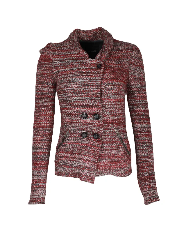 Women's Work Outfit For The Office Isabel Marant Tweed Pattern Evening Jacket in Multicolor Virgin Wool