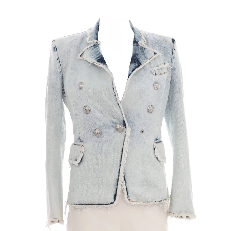 Vintage Clothing For Women Women's Fringed Double Breasted Jacket Denim