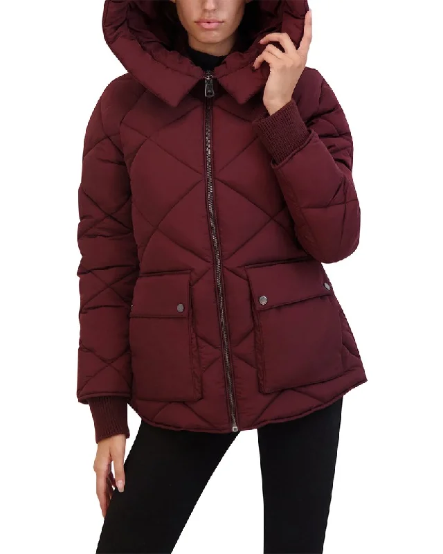 Chic And Affordable Fashion – Limited-Time Offers Kenneth Cole Diamond Quilted Crinkle Puffer Coat