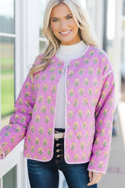 Chic And Affordable Fashion – Limited-Time Offers Let It Build Pink Floral Quilted Jacket