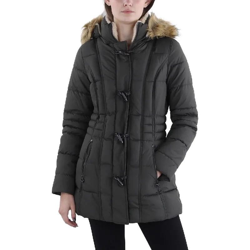 Exclusive Clothing Discounts – Upgrade Your Wardrobe For Less Womens Faux Fur Trim Hooded Puffer Jacket