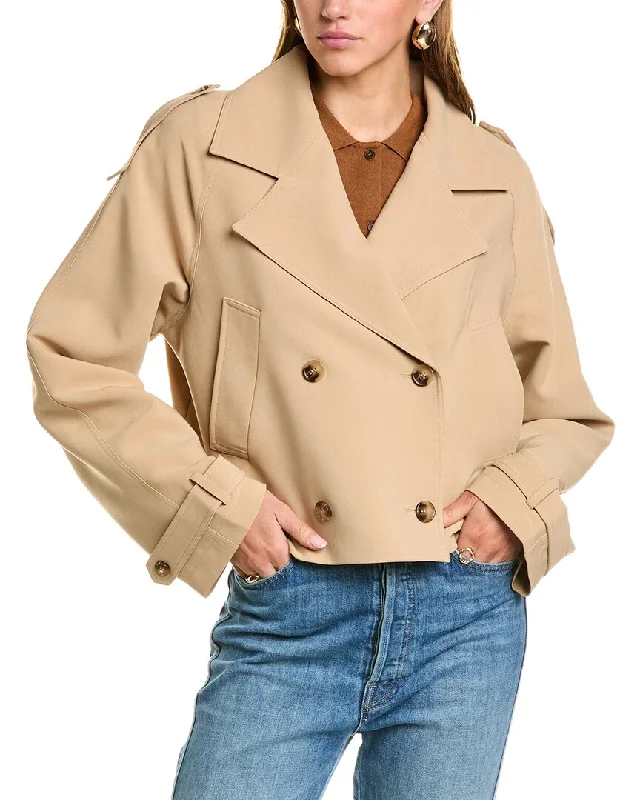 Women's Luxury Garments Sophie Rue Cropped Mini Trench Coat