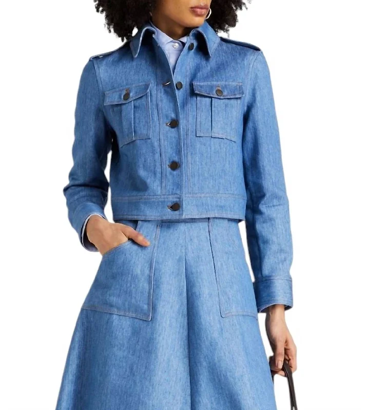 Women's Plus-Size Casual Outfit The Dianora Jacket In Blue Denim