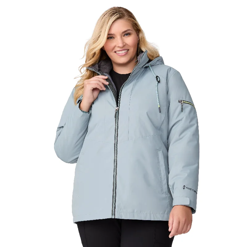 Comfortable Women's Clothing Free Country Women's Plus Size Back of Bell 3-in-1 Systems Jacket