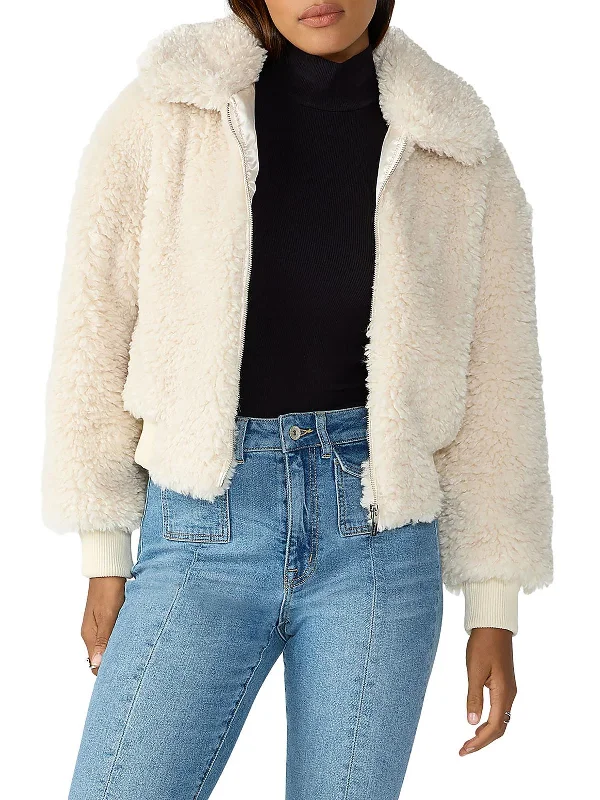 Women's Resort Garments Womens Short Cold Weather Faux Fur Coat