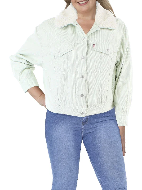 Women's Clothing For Work Plus Womens Corduroy Baby Trucker Jacket