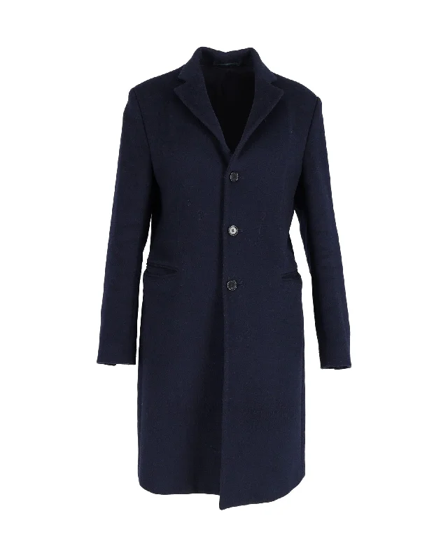 Women's Casual Outfit Acne Studios Overcoat in Navy Blue Wool