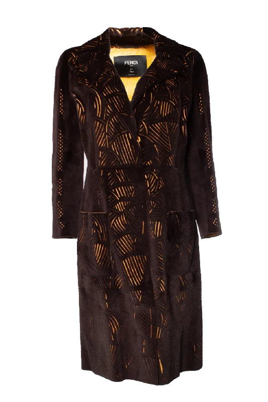 Elegant Clothing For Women Lasercut mink and leather coat