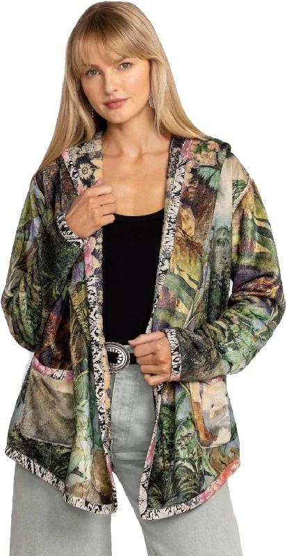 Women's Stylish Outdoor Outfit Johnny Was Women's Joan Sherpa Jacket, Rawi Scarf Print