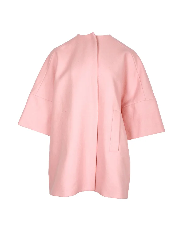 Women's Evening Outfit MSGM Oversized Coat in Light Pink Virgin Wool