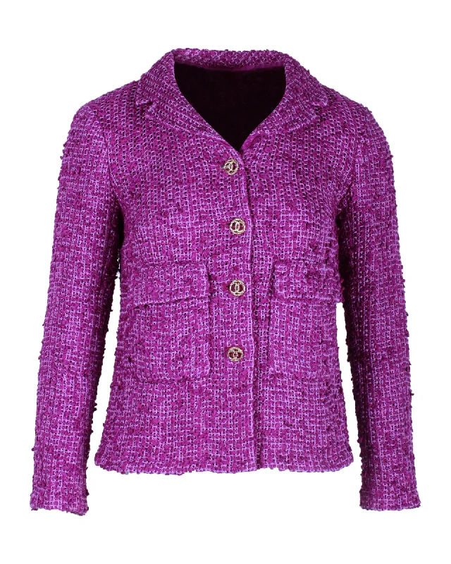 Unmissable Discounts On The Latest Fashion Trends Chanel 2021 Jacket in Purple Tweed