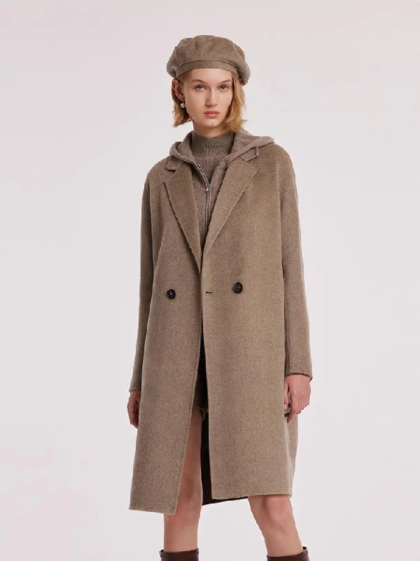 The Ultimate Fashion Sale – Stylish Looks For Less Brown Pure Cashmere Lapel Women Coat