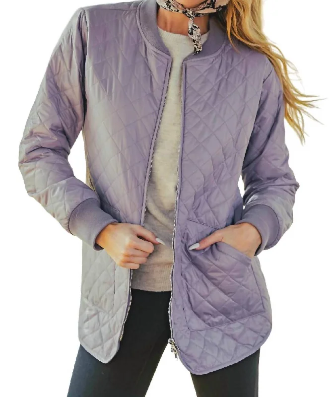 Fashion-Forward Styles At Incredible Discounts Shauna Quilted Bomber Jacket In Lilac