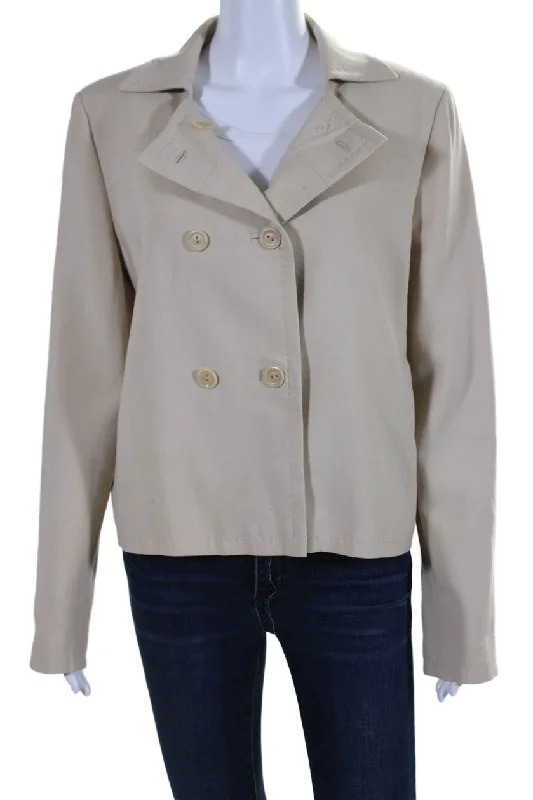 Affordable Fashion Clothing For Women Max Mara Womens Collared Double Breast Buttoned Long Sleeve Jacket Beige