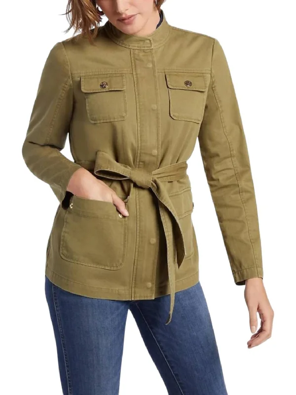 Women's Clothes And Apparel Sets Field Jacket In Green