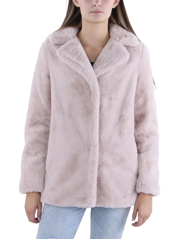 Women's Trendy Casual Outfit Womens Faux Fur Long Sleeve Overcoat