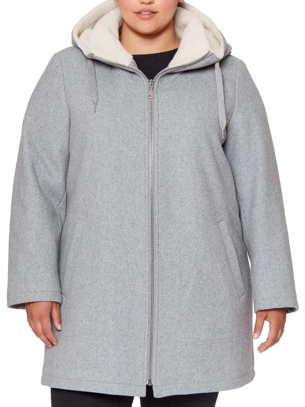 Women's Comfortable Apparel Plus Womens Wool Hooded Walker Coat