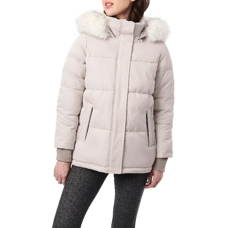 Sustainable Fashion Clothing For Women Heavy Puffer with Faux Fur Trim Hood