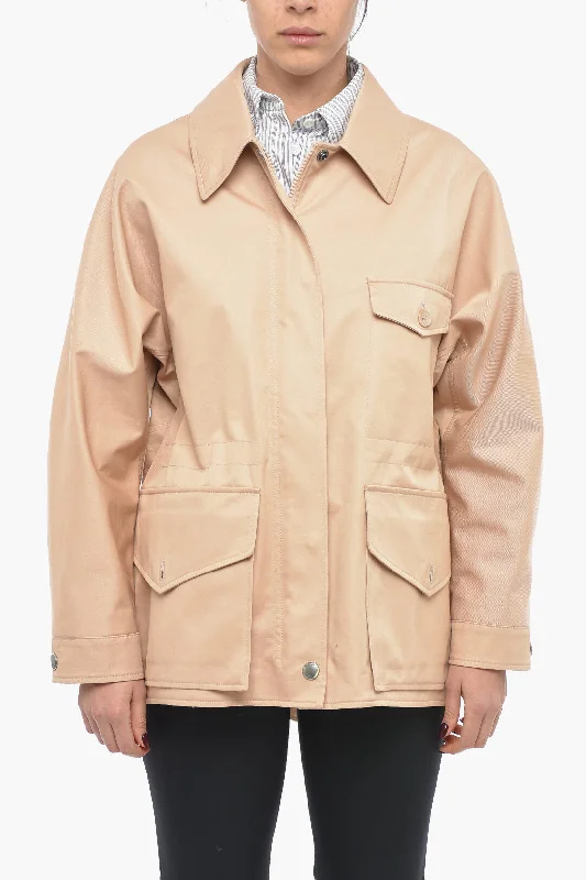 The Ultimate Fashion Sale – Stylish Looks For Less Burberry Front Zipped Cotton Parka with Buttons