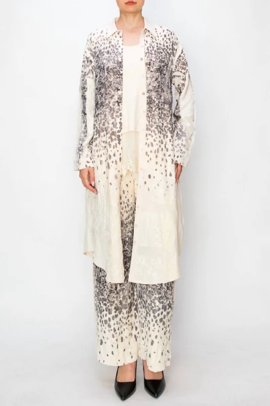 Women's Outfit Lace Long Jacket In Leopard Rose