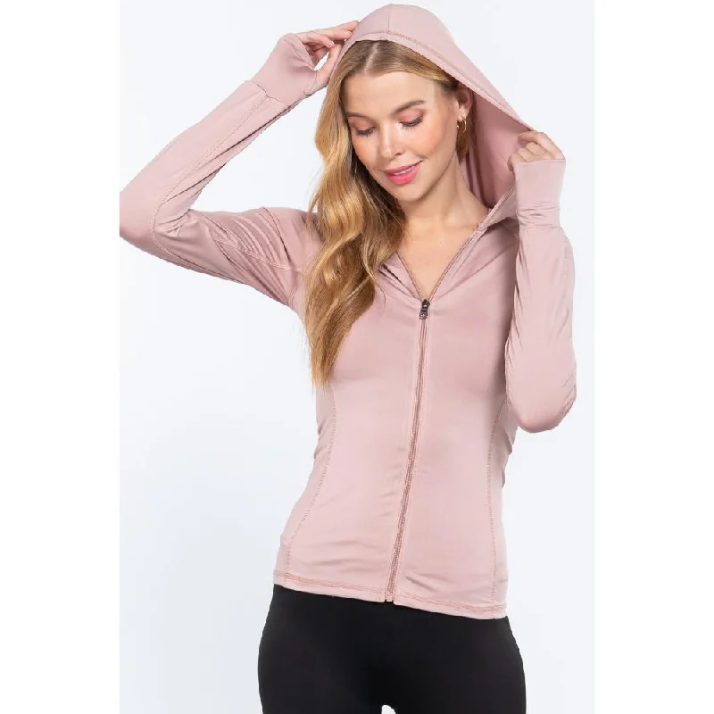 Women's Evening Wear Outfit Long Slv Hoodie Workout Track Jacket