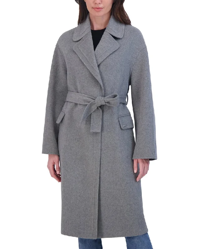 Comfortable Women's Clothing Tahari Wool-Blend Wrap Coat