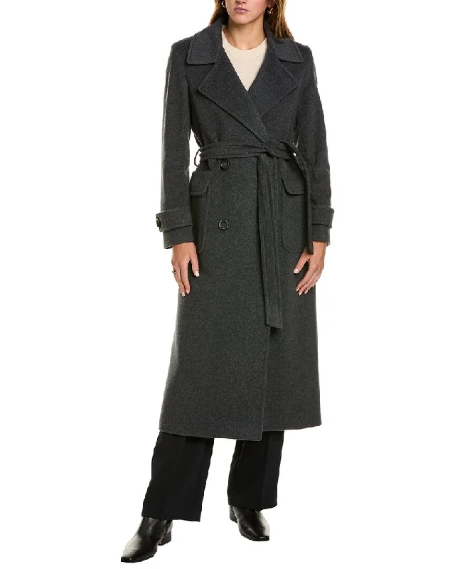 Women's Activewear Garments Cinzia Rocca Icons Long Wool & Cashmere-Blend Trench Coat