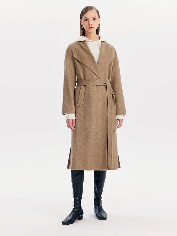 Women's Outfit For The Office Lapel Wrapped Cashmere Women Coat