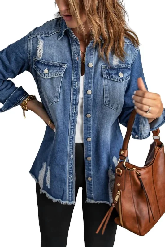 Women's Clothing Denim Jacket In Chambray