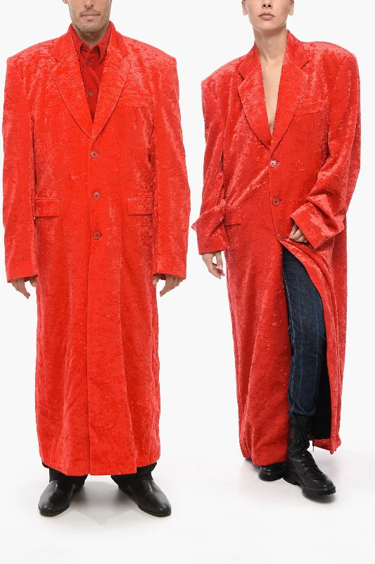 Best-Selling Outfits Now At Exclusive Promotional Prices Vetements GARDEROBE Single Breasted Velvet Coat