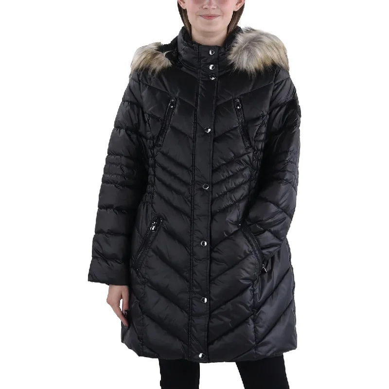 Women's Sporty Clothes Plus Womens Faux Fur Trim Hooded Puffer Jacket