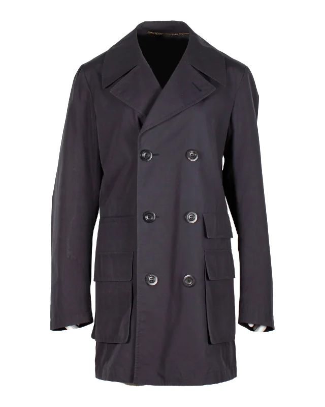 Chic Clothing For Women Valentino Garavani Double-Breasted Coat in Blue Wool