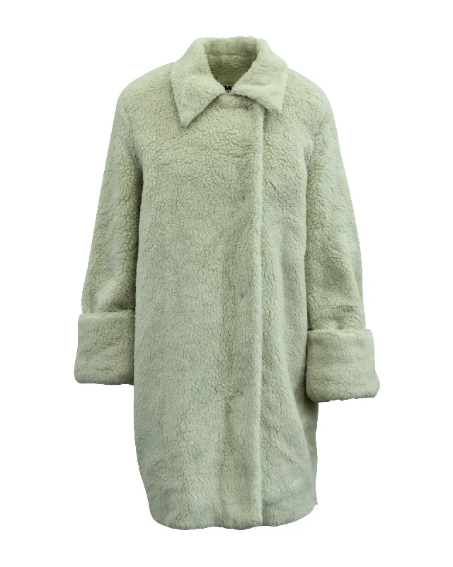 High-End Fashion, Low-End Prices – Sale Happening Now Maison Martin Margiela Faux Fur Coat in Ivory Polyester