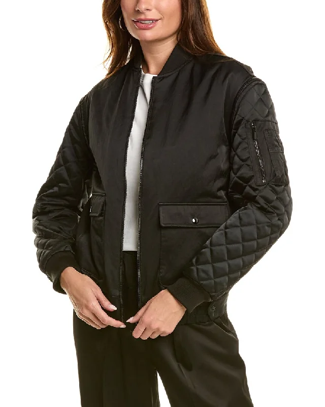 Affordable Elegance – Shop Premium Fashion Now The Kooples Quilted Sleeve Bomber Jacket