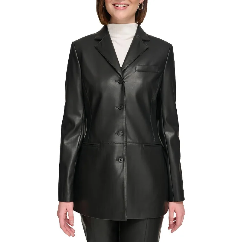 Women's Clothes Womens Faux Leather Office Leather Jacket