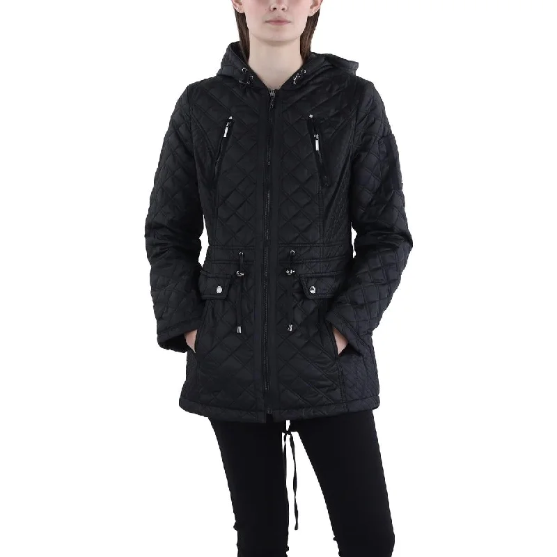 Timeless Women's Garments Womens Quilted Hooded Puffer Jacket