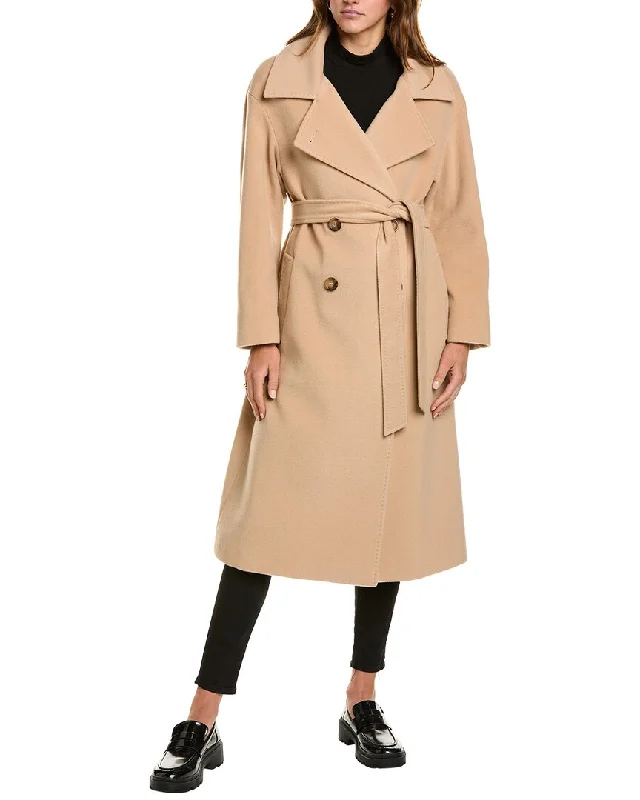 Women's Clothes For Work Events Cinzia Rocca Icons Long Wool & Cashmere-Blend Trench Coat