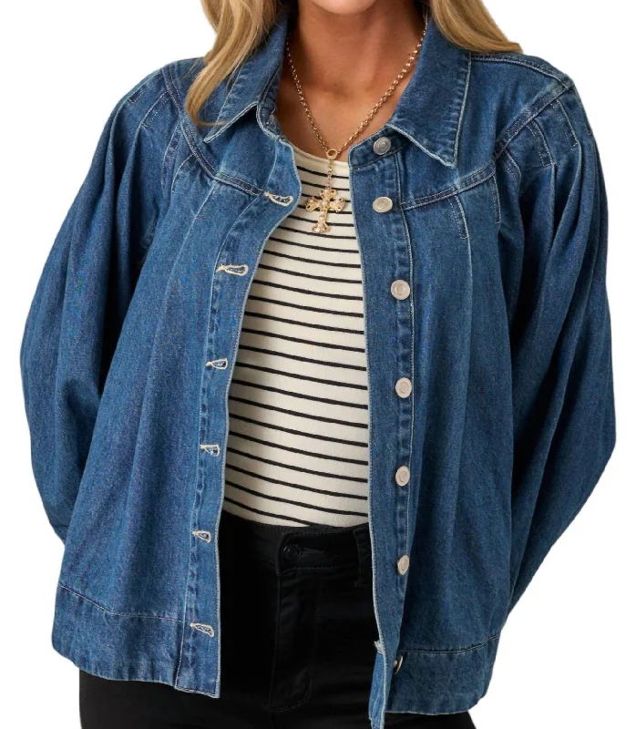 Trendy Outfits At Exclusive Discounts – Don't Miss Out Pleated Jacket In Denim