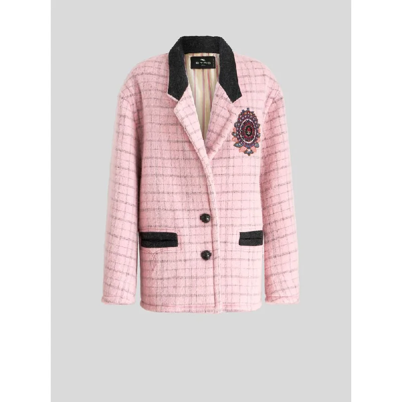 Limited-Time Fashion Sale – Shop Your Favorite Styles Now CHECK JACKET WITH EMBROIDERY